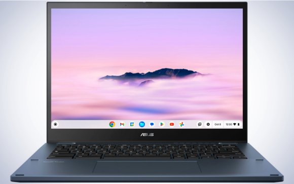 ASUS' 14-inch 2-in-1 Chromebook Plus on a plain white background.
