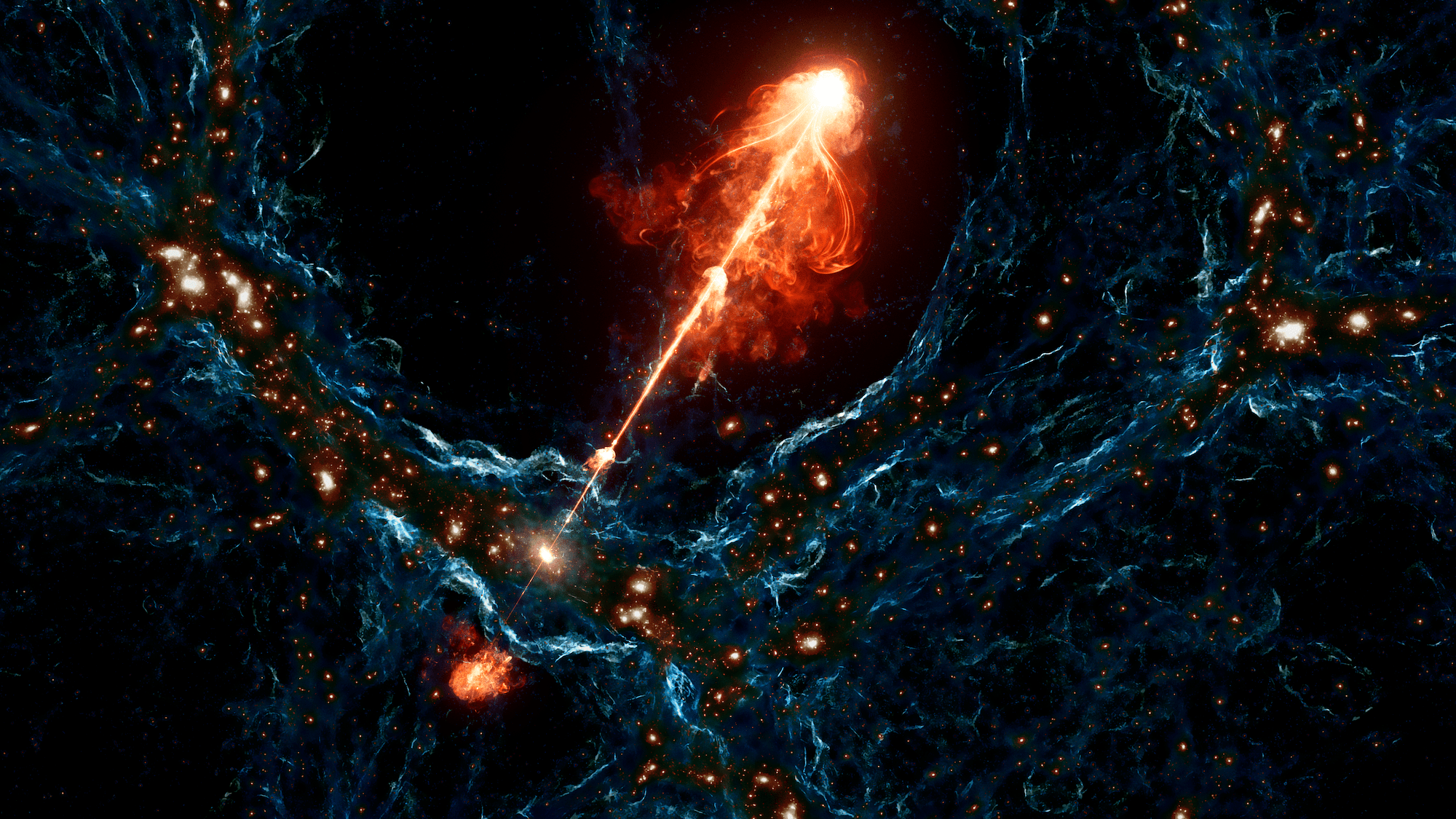 これまでで最大のブラックホールジェットは天の川銀河140個に及ぶ
