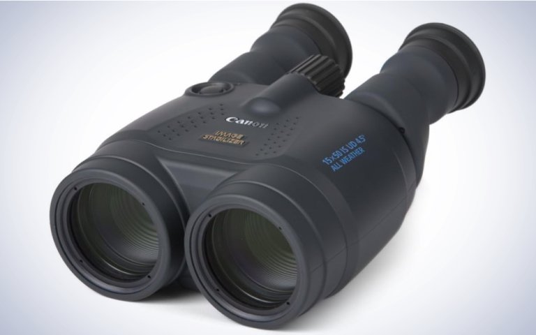 Canon 15×50 IS Image Stabilized Binocular on a plain white background.