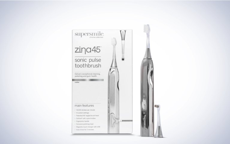Supersmile Zina45 Deluxe Sonic Pulse Electric Toothbrush on a plain white background.