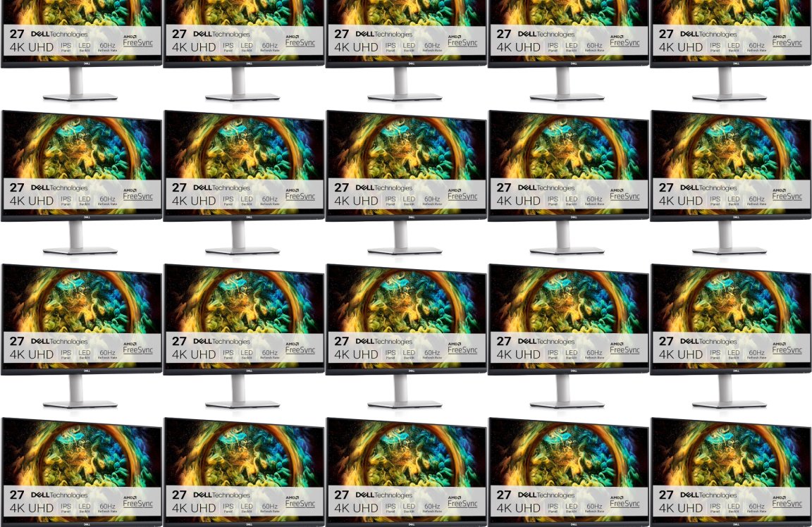 Dell S2721QS in a tiled configuration.
