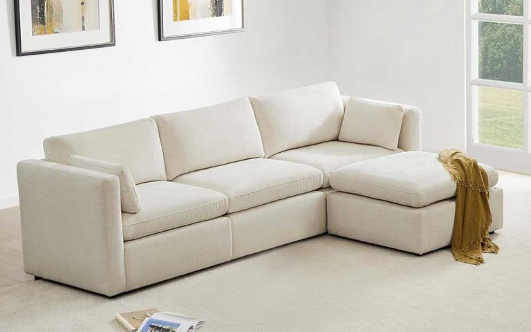 A Chita modular sectional sofa sitting in a living room
