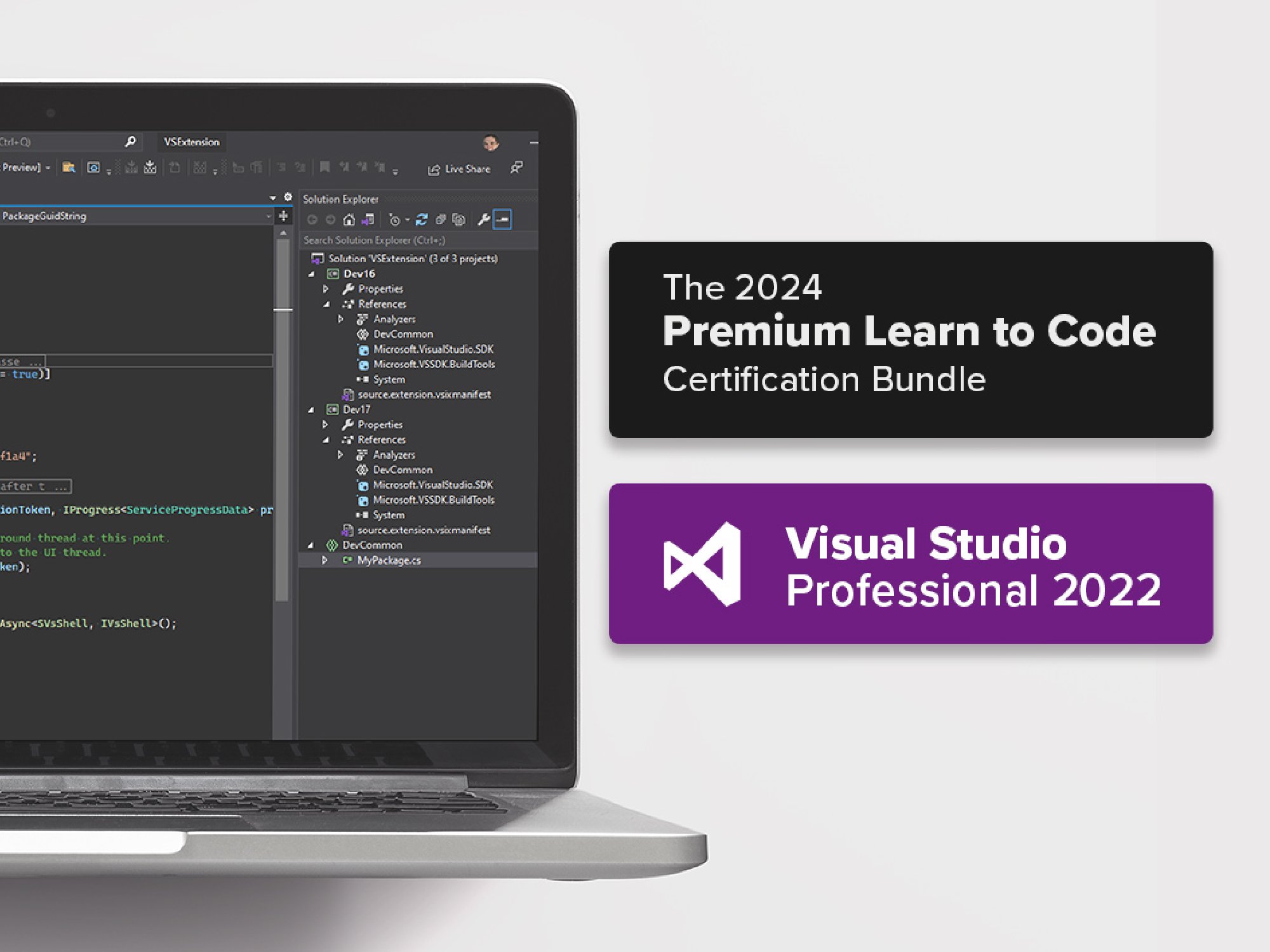 Header image for Microsoft Visual Studio Pro beginner coding bundle. Stack Commerce sponsored deal