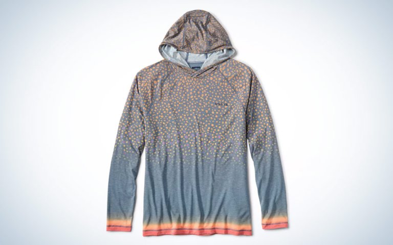 Orvis DriCast hoodie in fish pattern