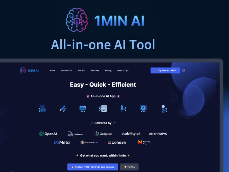 Header image for 1minAI lifetime subscription Stack Commerce sponsored deal