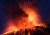 lava spews out of a volcano