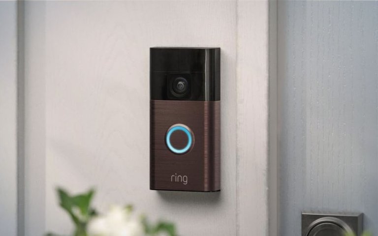 Ring video doorbell on a wall on sale at amazon