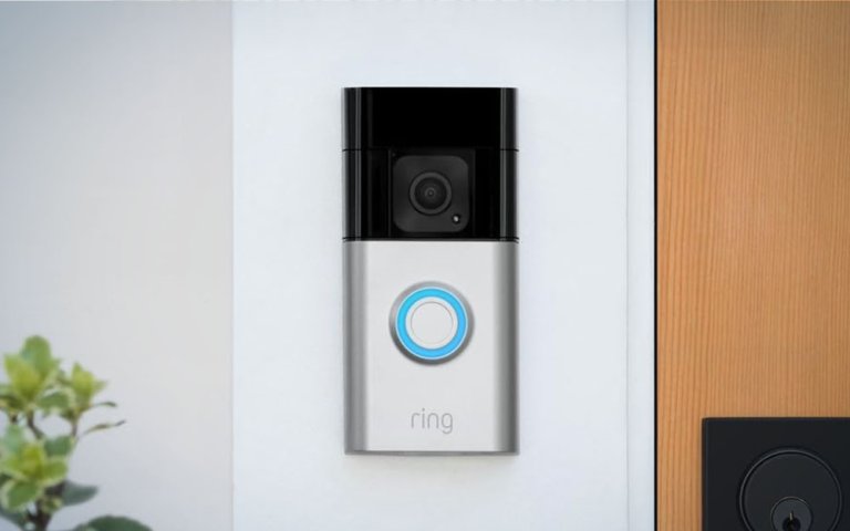 Ring video doorbell Plus on a wall on sale at Amazon