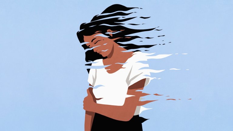 Ripples distorting illustration woman