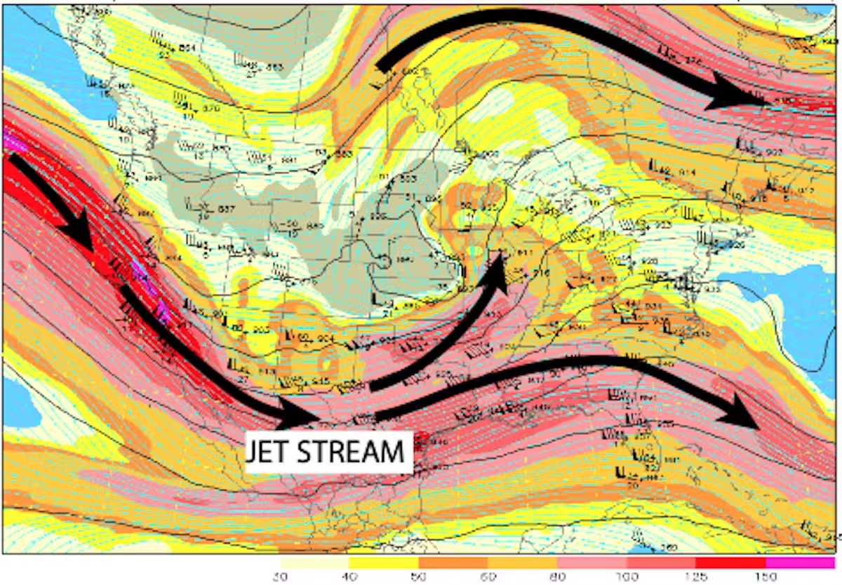 map of wind speeds and directions i US