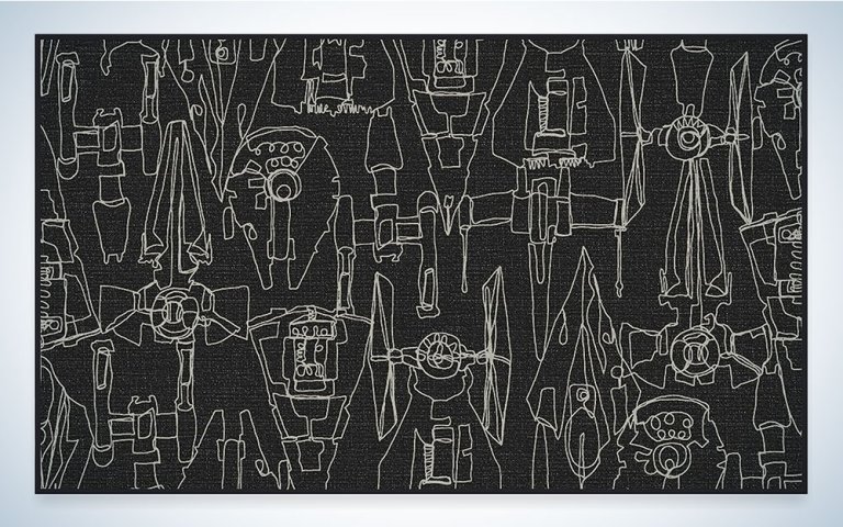 Ruggable Star Wars Rug with line drawings of rebel ships