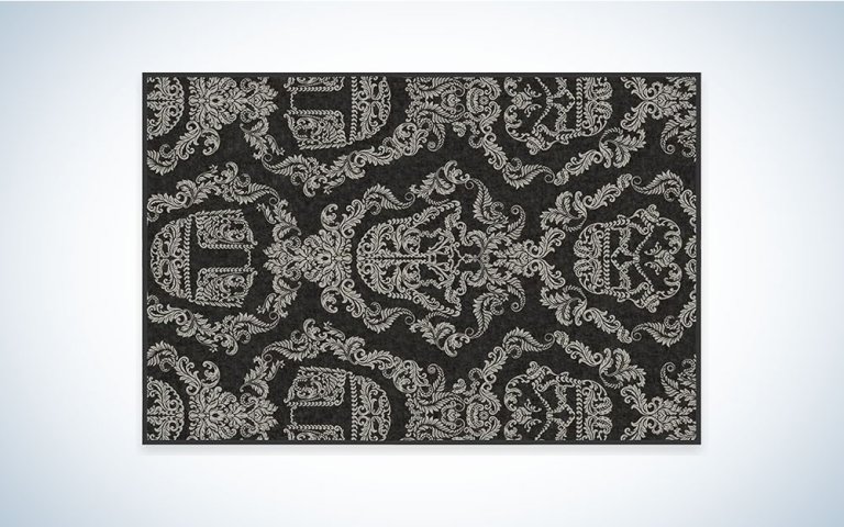 Ruggable Star Wars Rug with Darth Vader pattern in black.