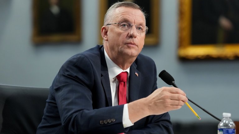 WASHINGTON, DC - MAY 15: Veterans Affairs Secretary Doug Collins testifies before the House Appropriations Committee Subcommittee on Military Construction, Veterans Affairs, and Related Agencies in the Rayburn House Office Building on May 15, 2025 in Washington, DC. Collins testified on President Trump's FY2026 budget request for the Department of Veterans Affairs.