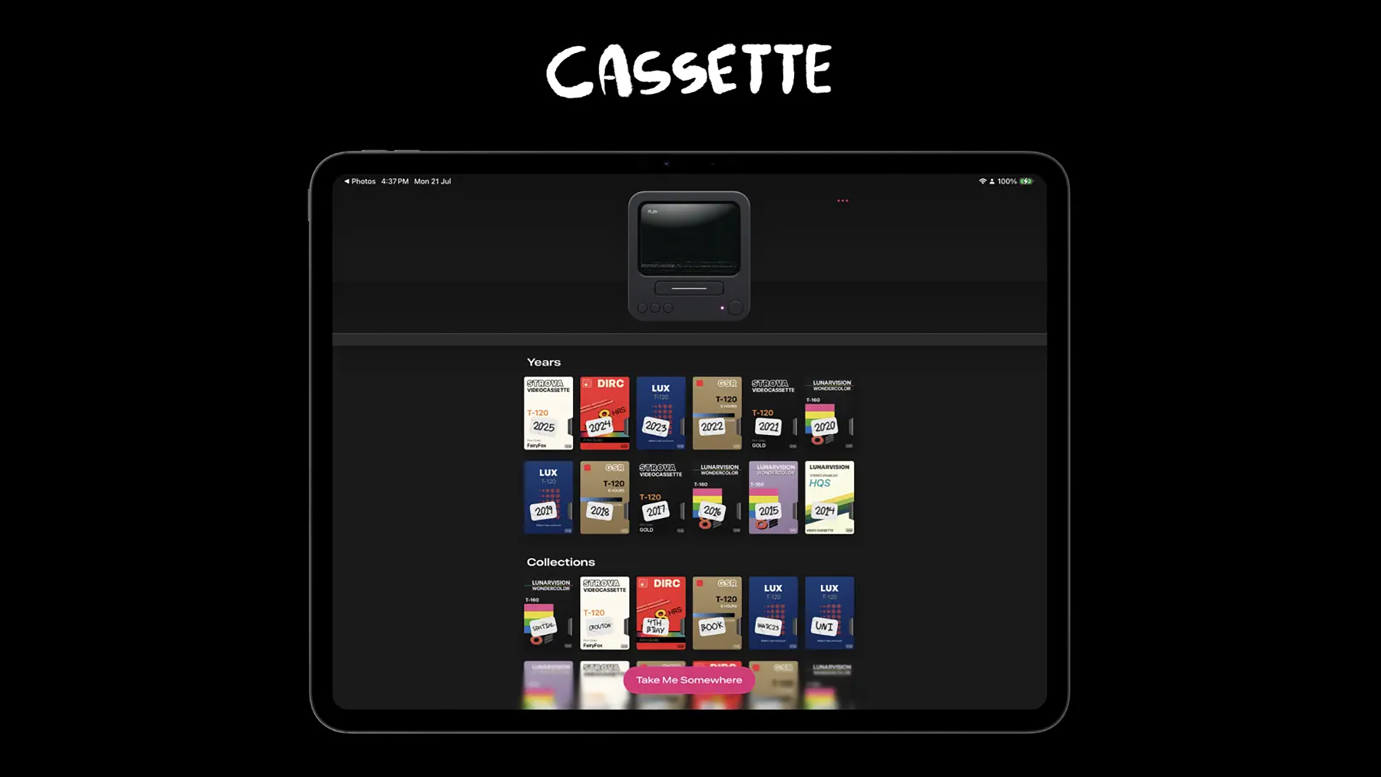 A screenshot of the Cassette app for digitizing old videos