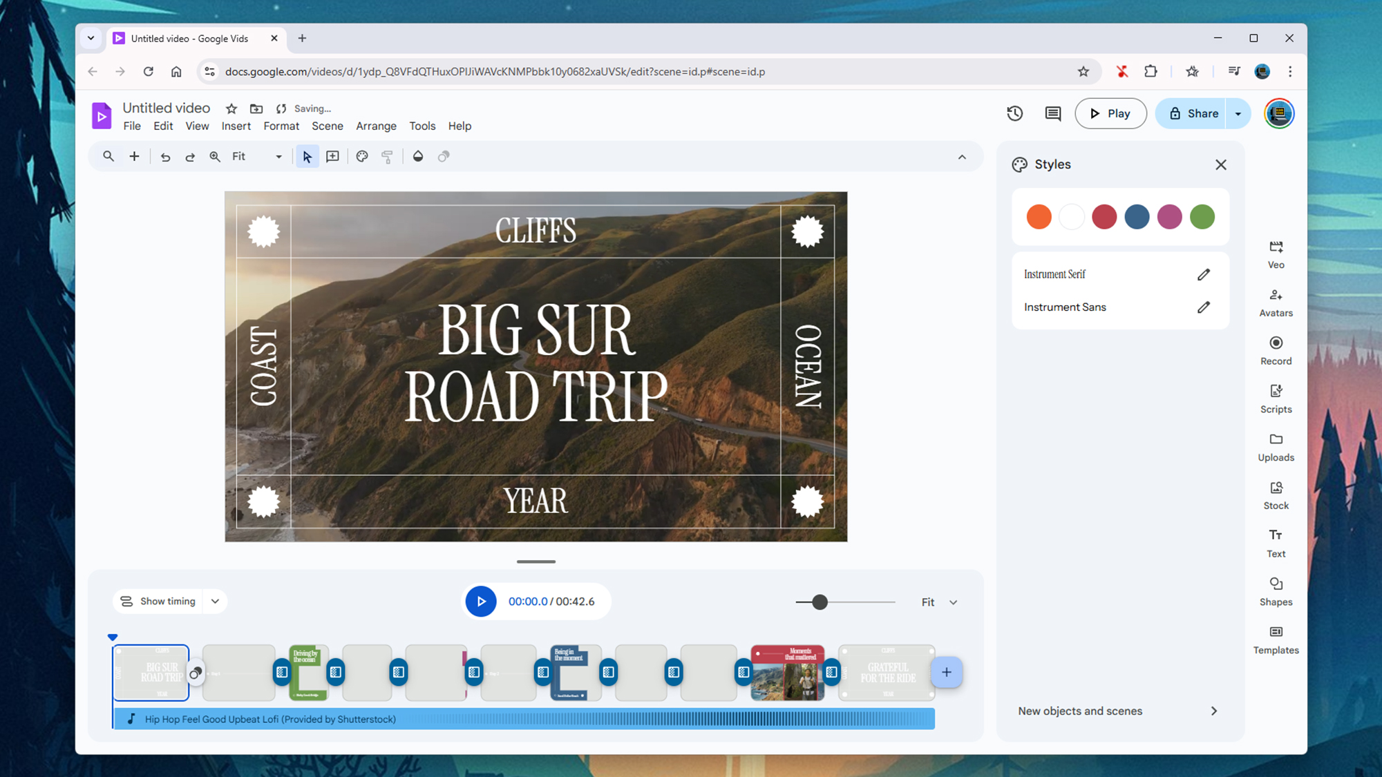 google vids interface