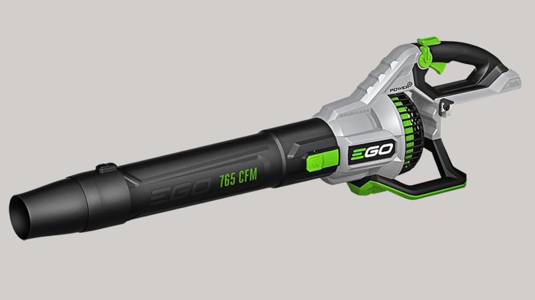 Ego leaf blower on a gray background