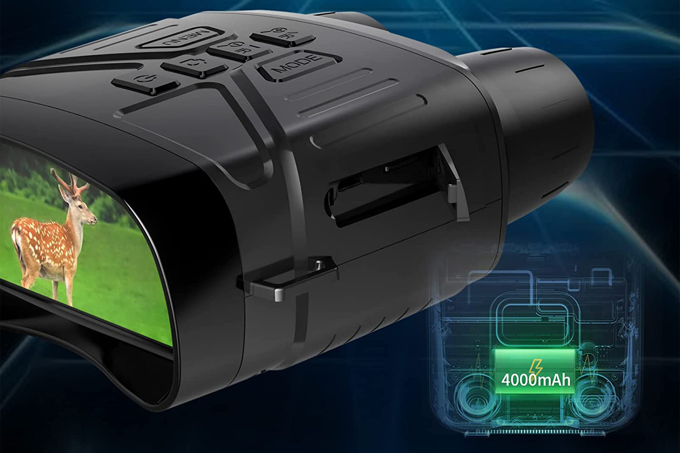 Interior image for 1080p 12MP Mini Night Vision Binoculars with Screen Zoom and 32GB Card Stack Commerce sponsored deal