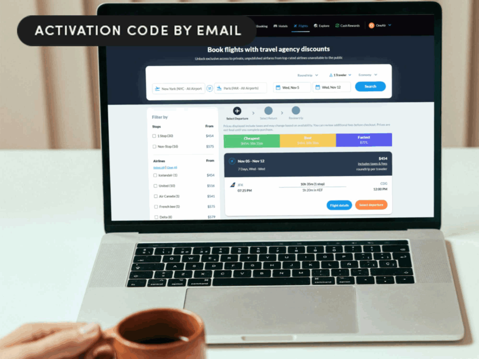 Header image for Save Money On Your Existing Hotel and Flight Bookings with a OneAir Elite Lifetime Subscription Stack Commerce sponsored deal
