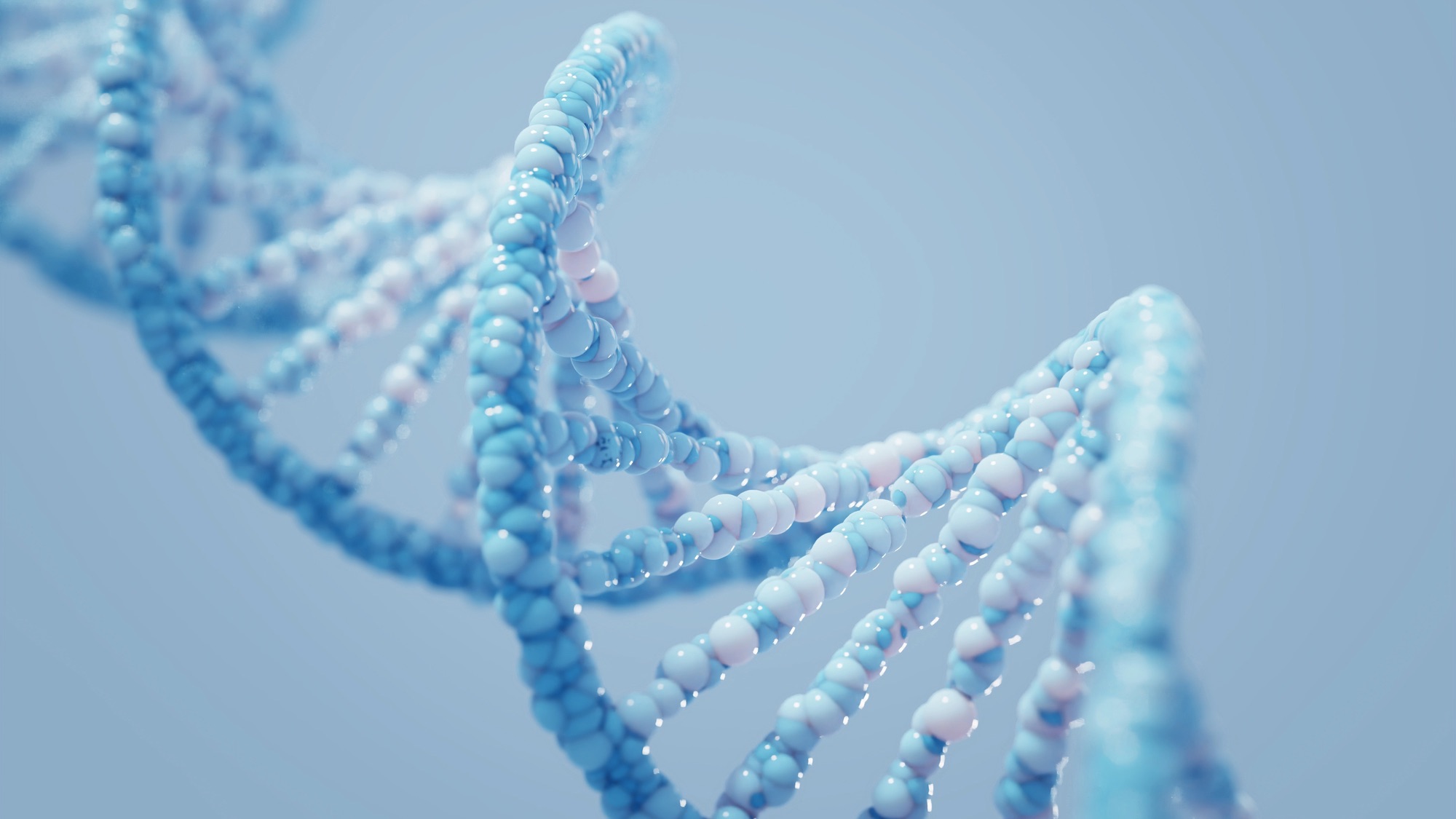 DNA complex spiral structure , medical, science, genetic biotechnology, gene cell concept ,3D rendering .