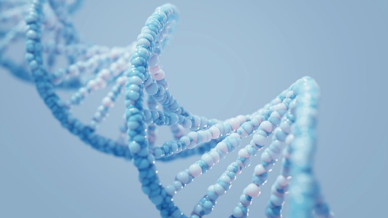 DNA complex spiral structure , medical, science, genetic biotechnology, gene cell concept ,3D rendering .