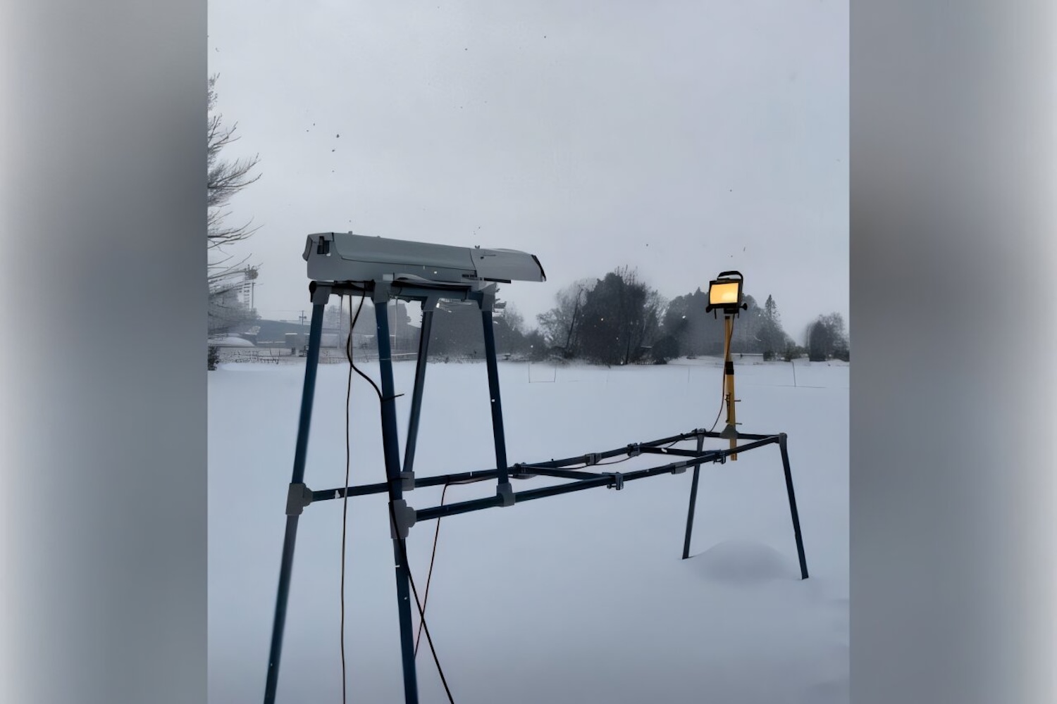 During a snowstorm in Marquette, Michigan, a NASA-developed Precipitation Imaging Package uses a weatherproof, high-speed camera and a bright light to record precipitation falling through the camera’s view. The data collected here and other locations in the United States, Canada and Europe aim to improve weather and climate predictions as precipitation variability and intensity stray from past patterns. Credit: Julia Shates, NASA Jet Propulsion Laboratory