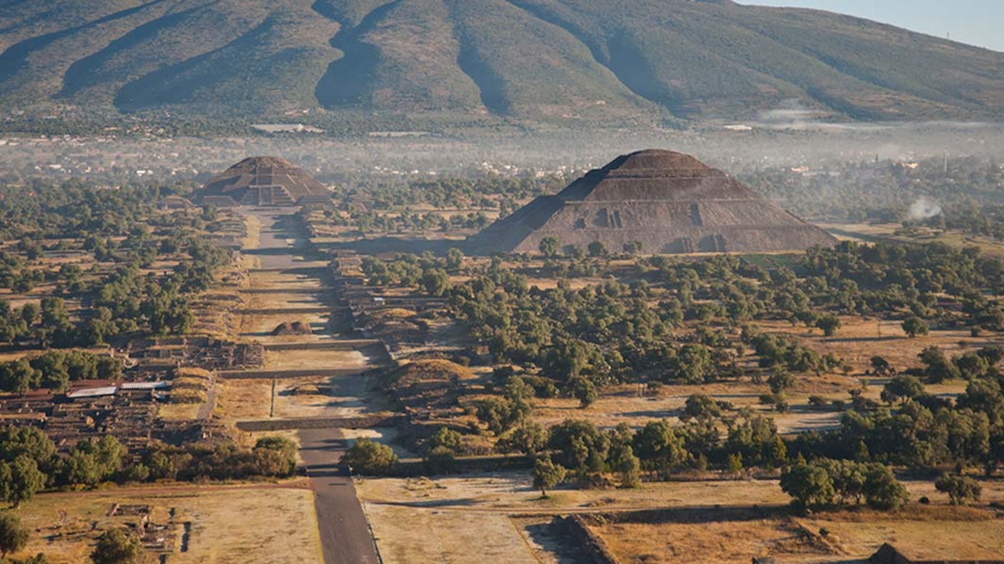 Aerial photo of Teotihuacan city