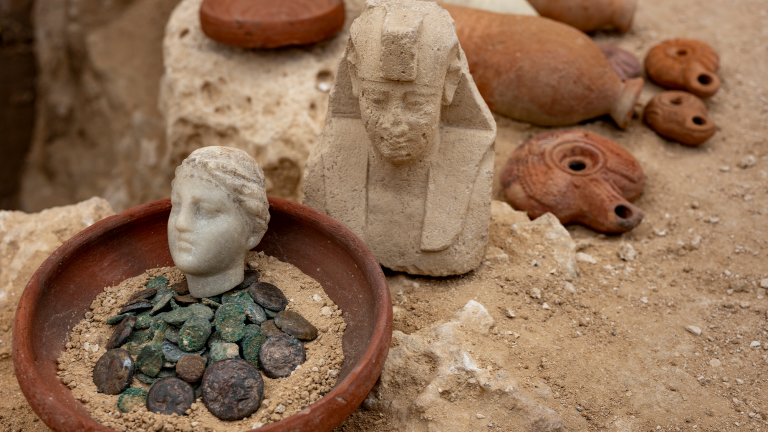 Artifacts found while Dr. Kathleen Martínez searches for Cleopatra's tomb.