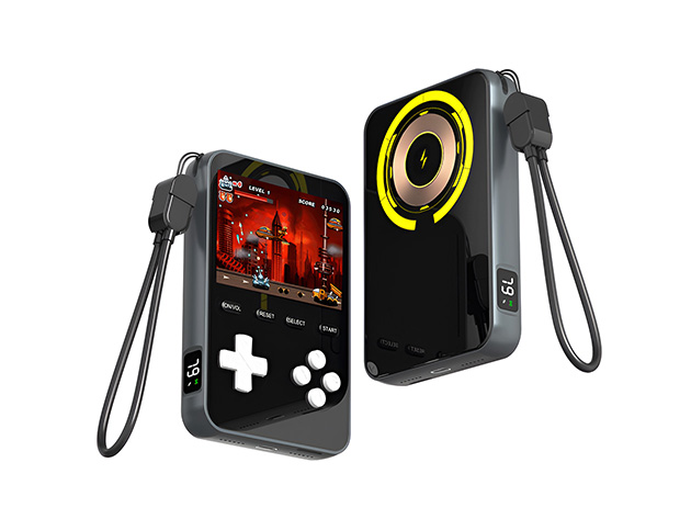 Interior image for press start and power up with the powerboy 2-in-1 retro gaming console Stack Commerce sponsored deal