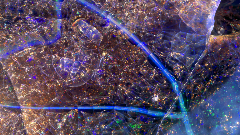 a close up of an opal