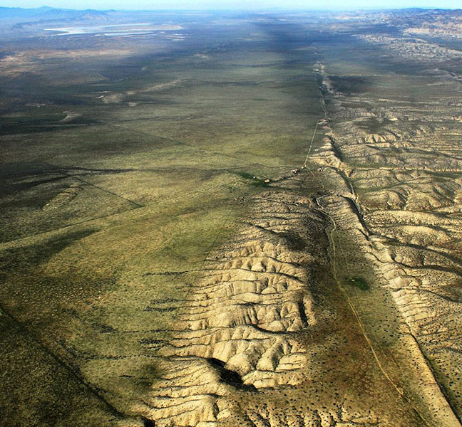 the San Andreas fault seen from above