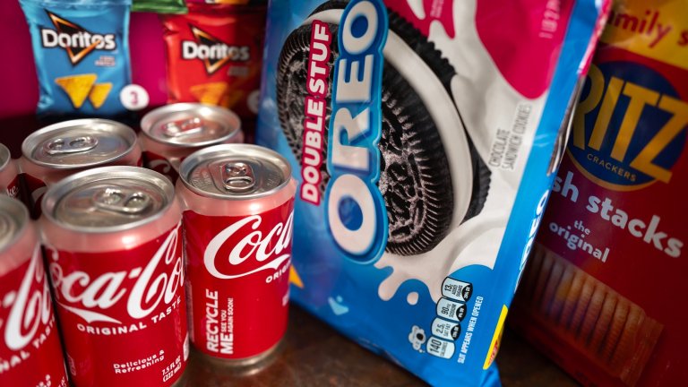 CHICAGO, ILLINOIS - food products manufactured by Mondelez and Coca-Cola