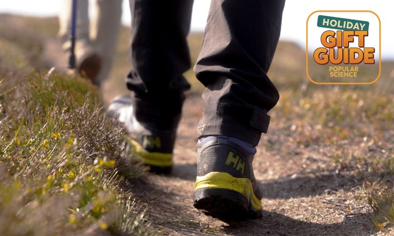 Helly Hansen Cascade HELLY TECH Waterproof Mid-Cut Hiking Boots on the Bruviknipa trail in the fjords northeast of Bergen, Norway