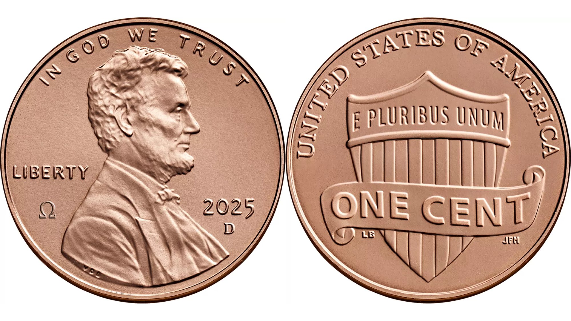 Front and back of Omega penny design