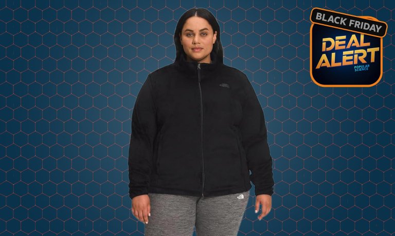 The North Face Womens Osito fleece jacket on a model