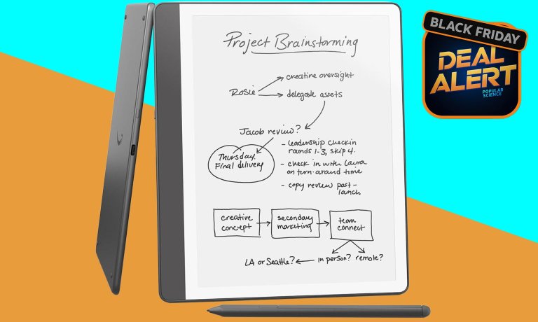 Amazon Kindle Scribe with notes and pen