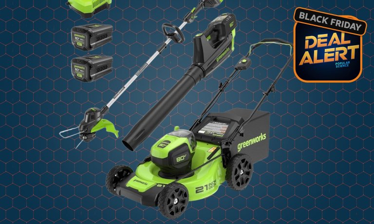 Greenworks trimmer, blower, mower combo kit