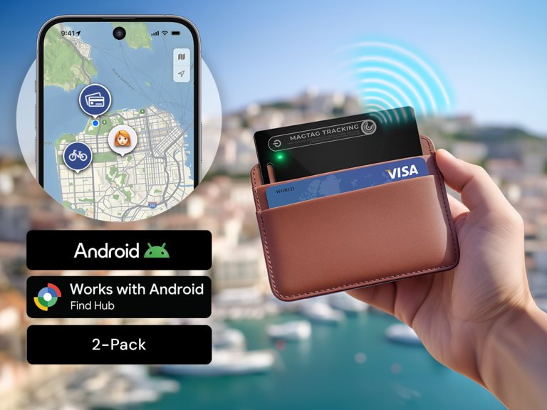 Header image for save the day and your stuff with these slim android tracking cards Stack Commerce sponsored deal