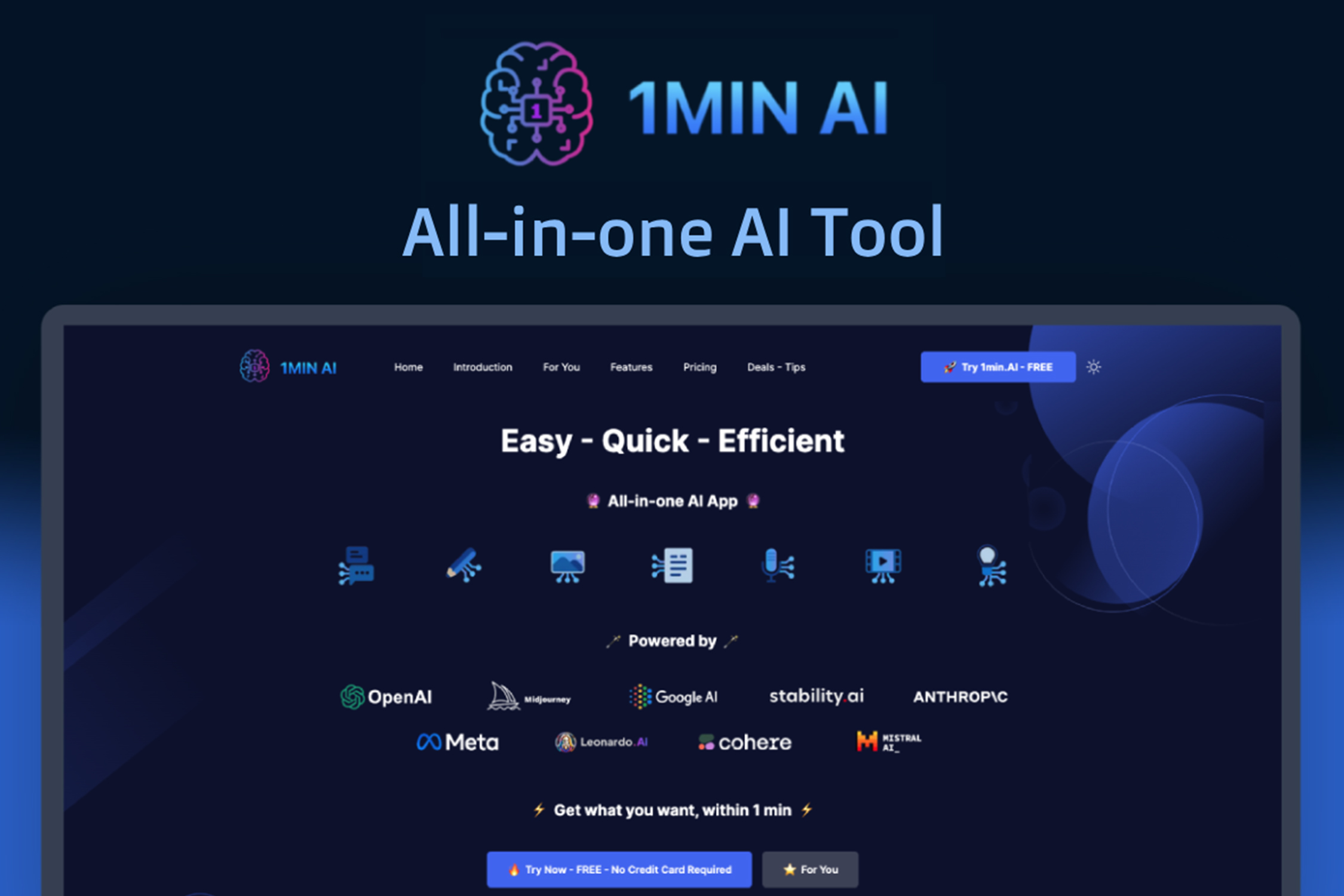 Interior image for banish writers block for life with 1min.ai Stack Commerce sponsored deal
