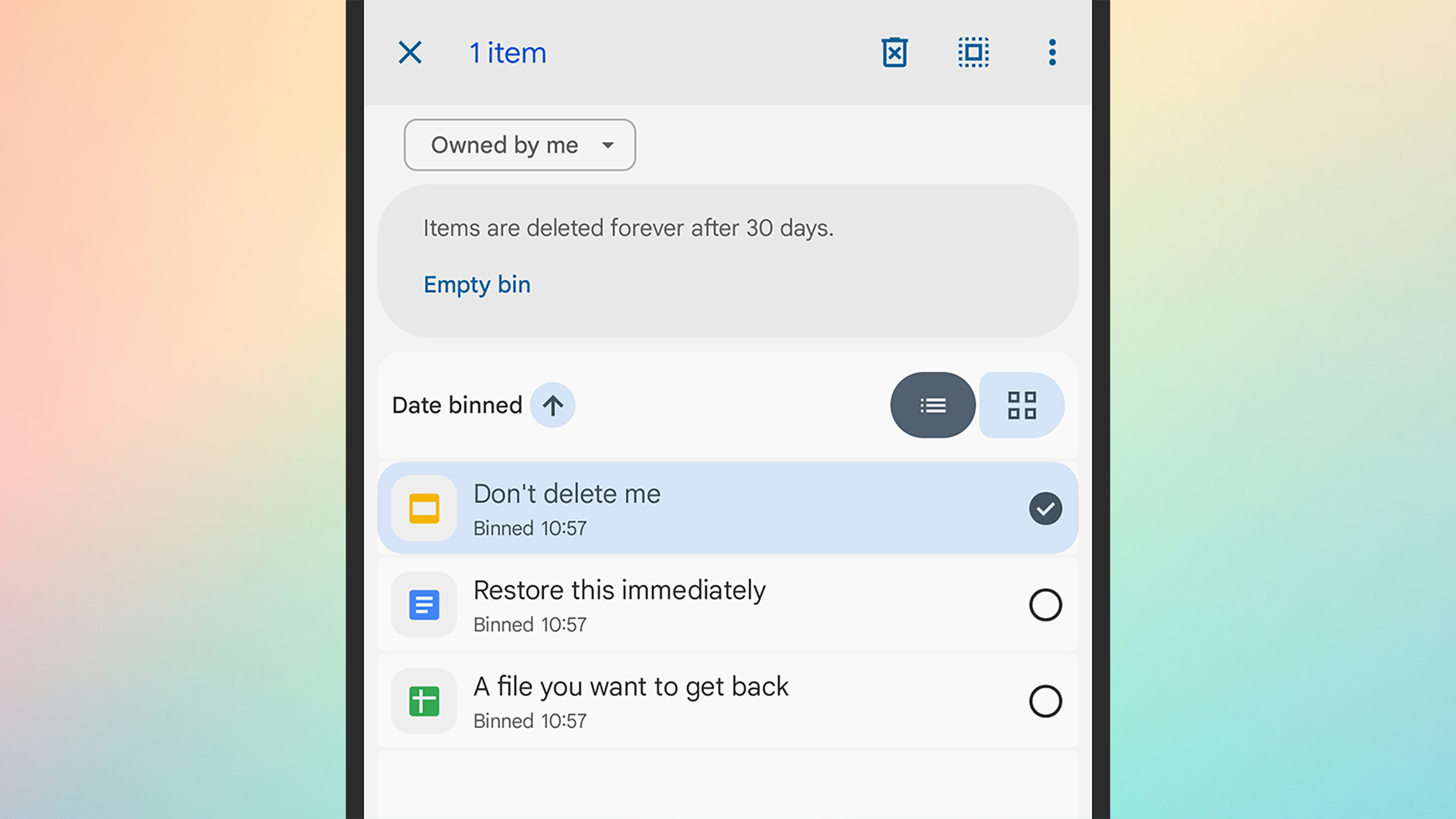 screenshot of recovering files from drive