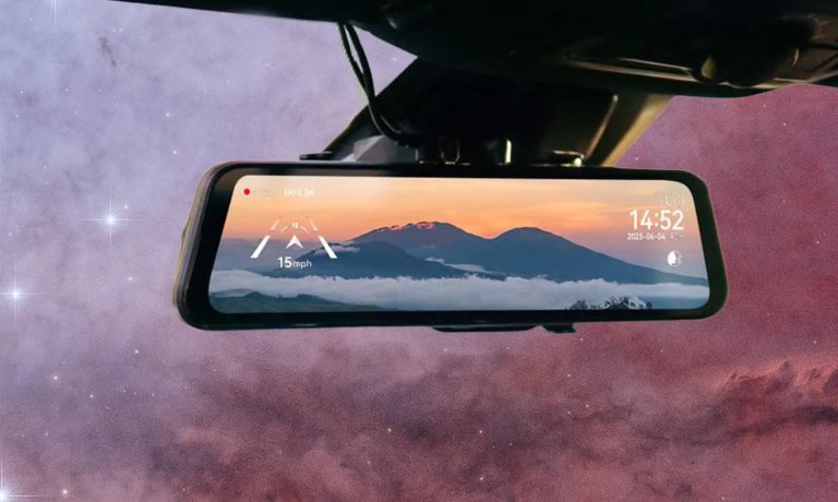 Wolfbox G900Pro 12-megapixel WiFi touchscreen rear view mirror dash cam