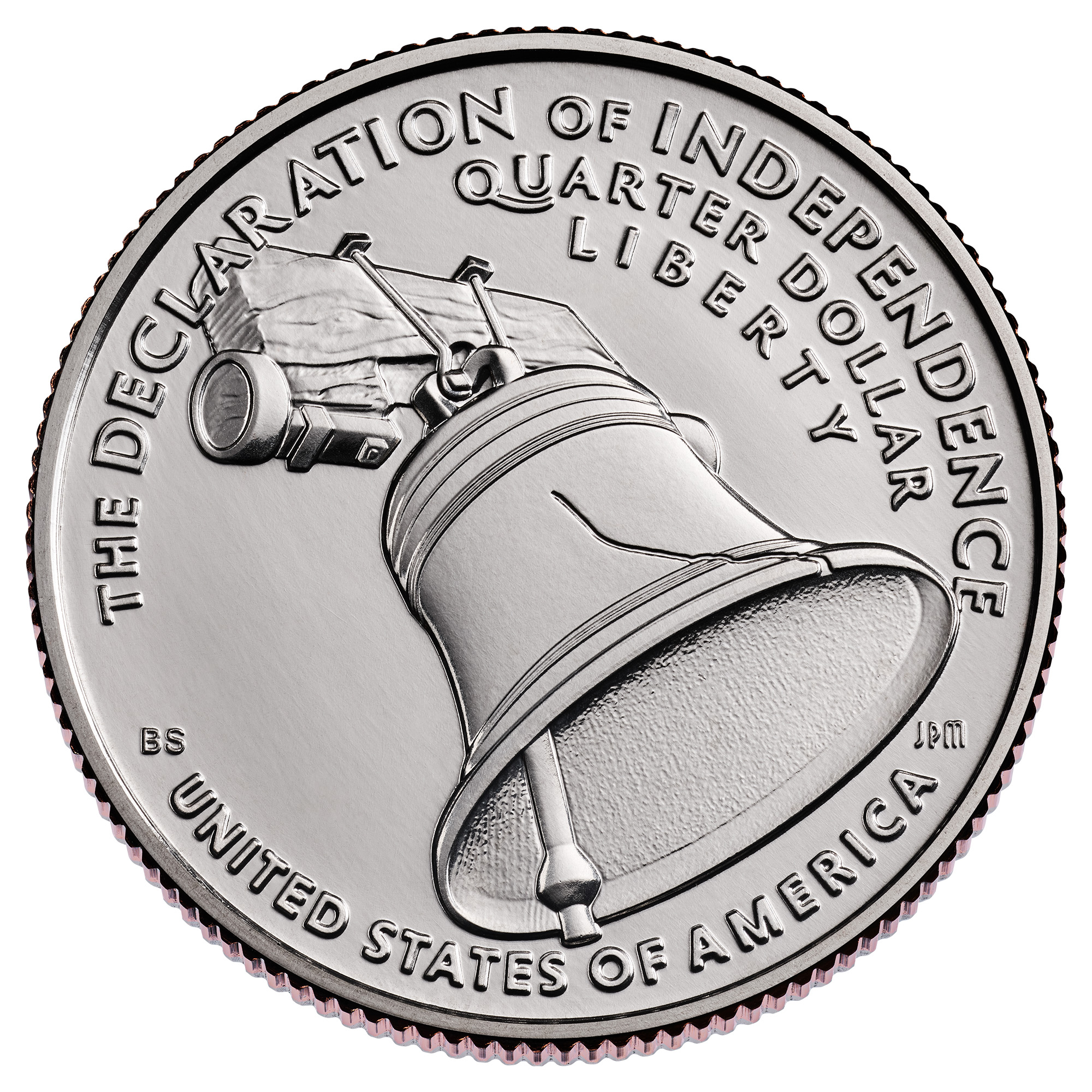 a quarter with a liberty bell on it