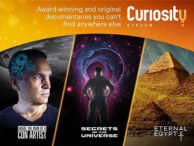Inside image for lock in a lifetime of documentaries on curiosity stream Stack Commerce sponsored deal