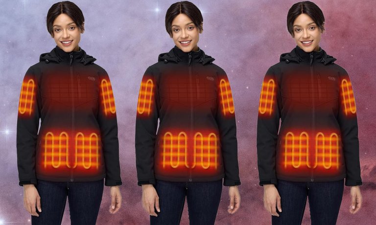 Ororo heated jacket on a woman