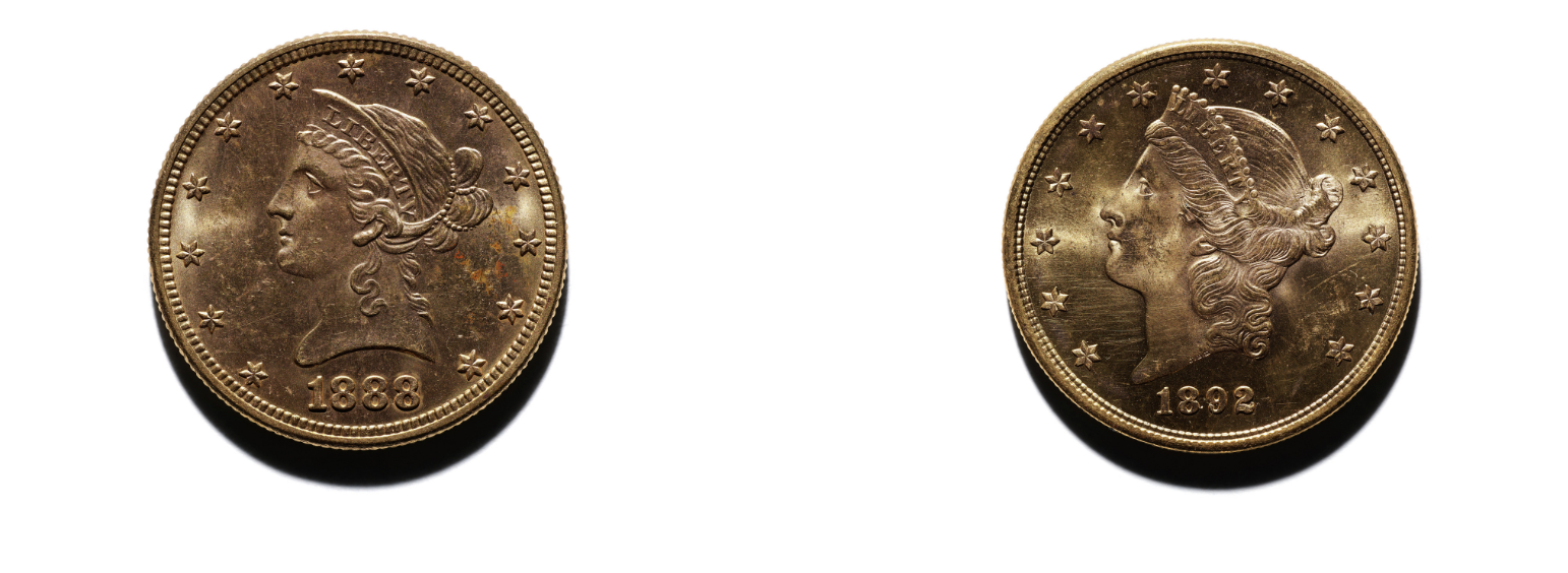 two gold coins