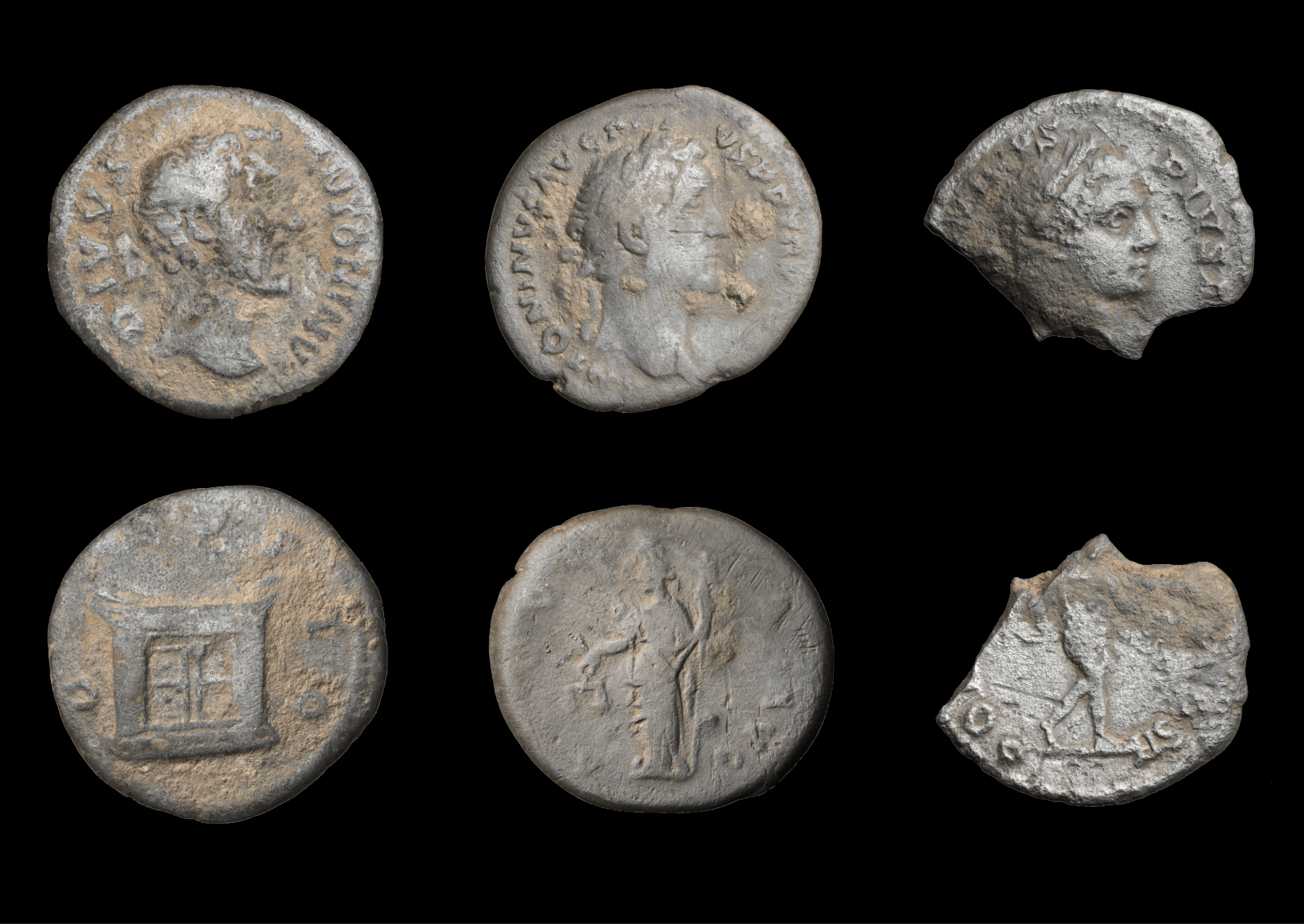 6 Roman coins