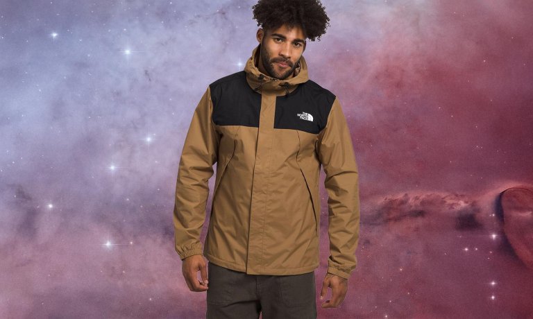The North Face Antora Jacket with a person wearing it