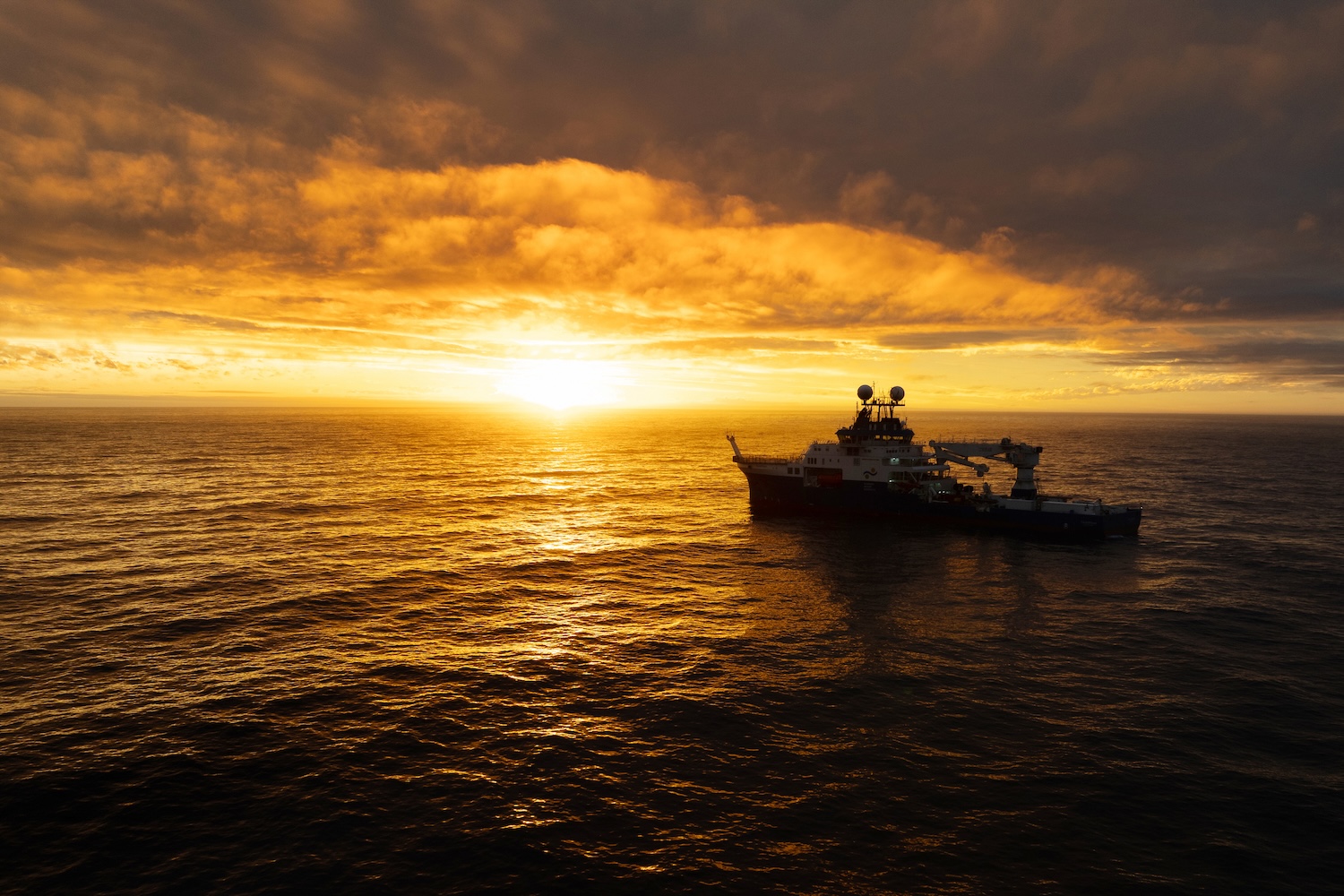 Research Vessel Falkor (too) with its ROV SuBastian deployed in the South Atlantic Ocean during the "Life In Extremes - Cold Seeps Of Argentina" expedition. CREDIT: Misha Vallejo Prut / Schmidt Ocean Institute Due to our legal status as a 501(c)(3) private operating foundation, no media produced by Schmidt Ocean Institute may be used in attempting to influence legislation or lobbying. Additionally, all visual assets (Images, videos, etc) can only be used as stated by creative commons Attribution-NonCommercial-ShareAlike CC BY-NC-SA Attribution — You must give appropriate credit, provide a link to the license, and indicate if changes were made. You may do so in any reasonable manner, but not in any way that suggests the licensor endorses you or your use. NonCommercial — You may not use the material for commercial purposes. ShareAlike — If you remix, transform, or build upon the material, you must distribute your contributions under the same license as the original. https://creativecommons.org/licenses/by-nc-sa/4.0/