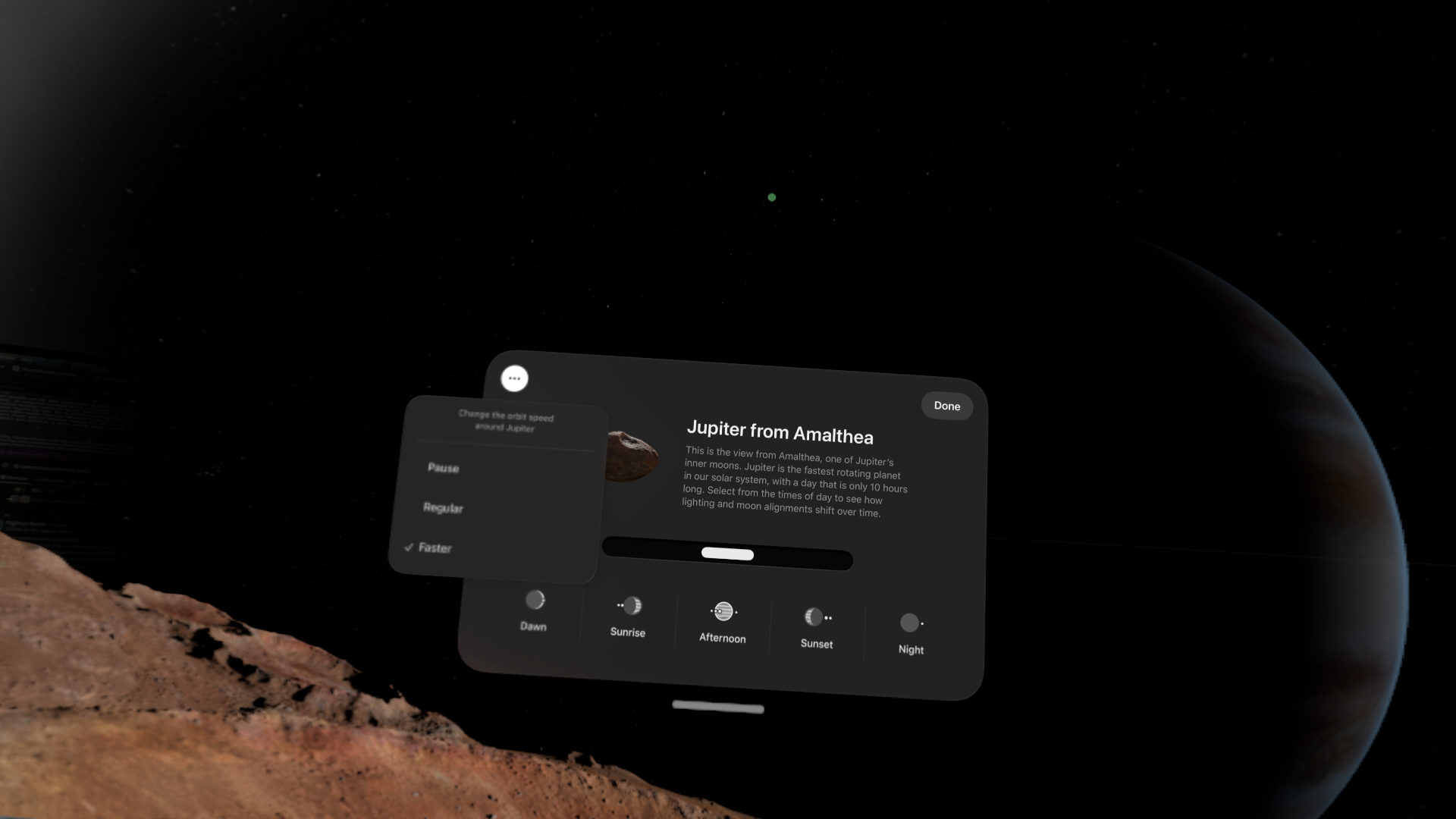 Apple Vision Pro screenshot of Jupiter configuration