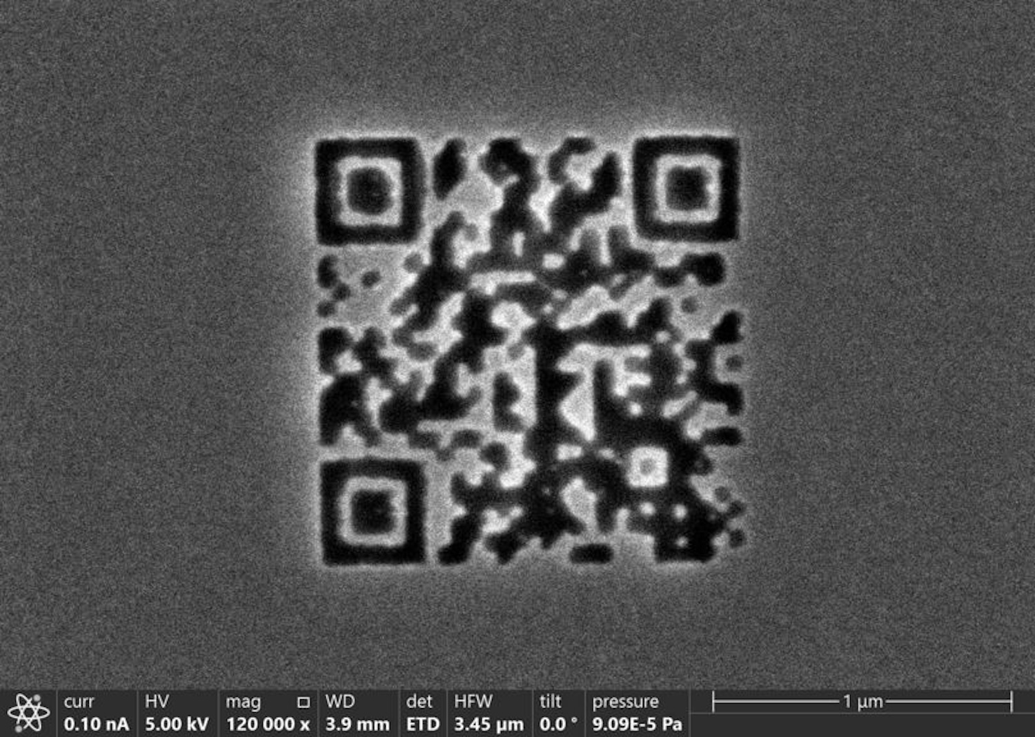 World’s smallest QR code is thinner than a lightwave