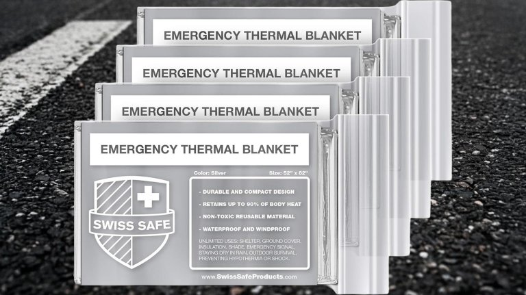 Swiss Safe 4 Pack Mylar Emergency Blankets Swiss Safe 4 Pack Mylar Emergency Blankets